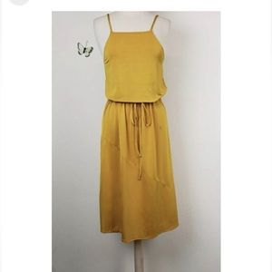 zara yellow midi dress | medium